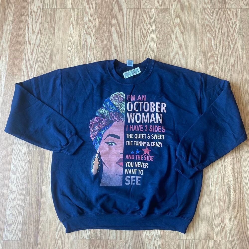 October Woman Crewneck Sweatshirt Navy Large